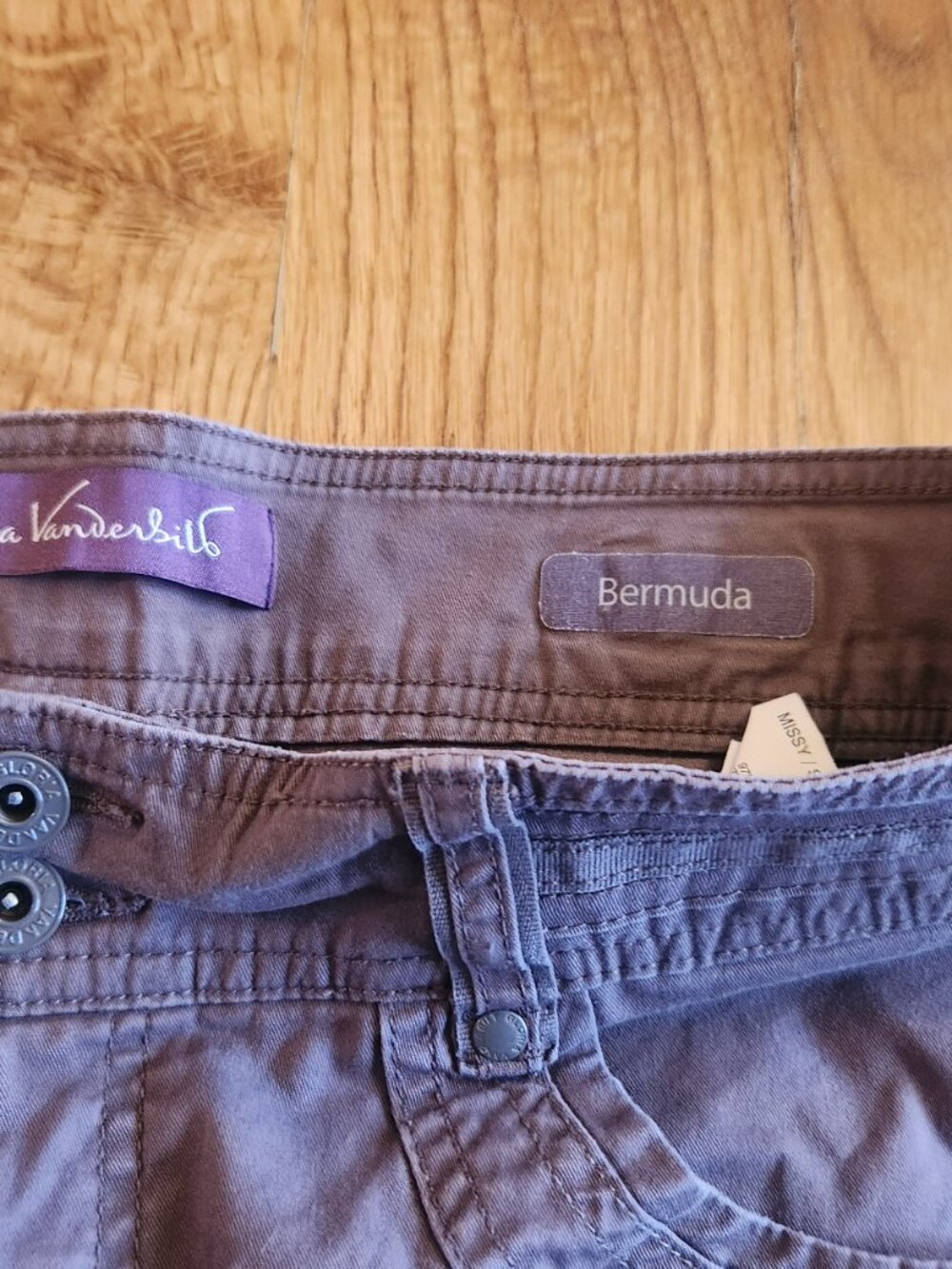 Brown Rhinestone Embroidered Bermuda Shorts - Picture 8 of 10